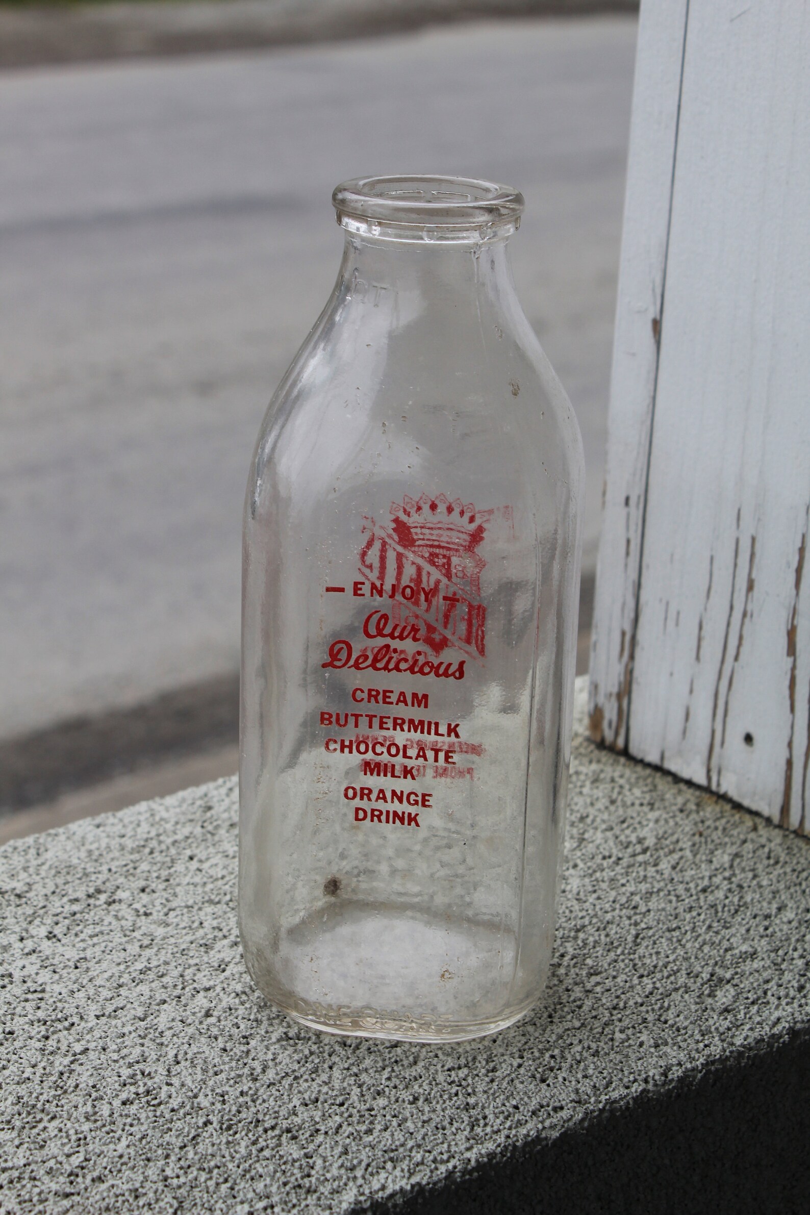 Vintage Farmhouse Glass Milk Bottle Dairy 1 Quart Etsy