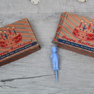 Vintage Birthday Candle Holders Plastic Figurals Blue Original - Etsy