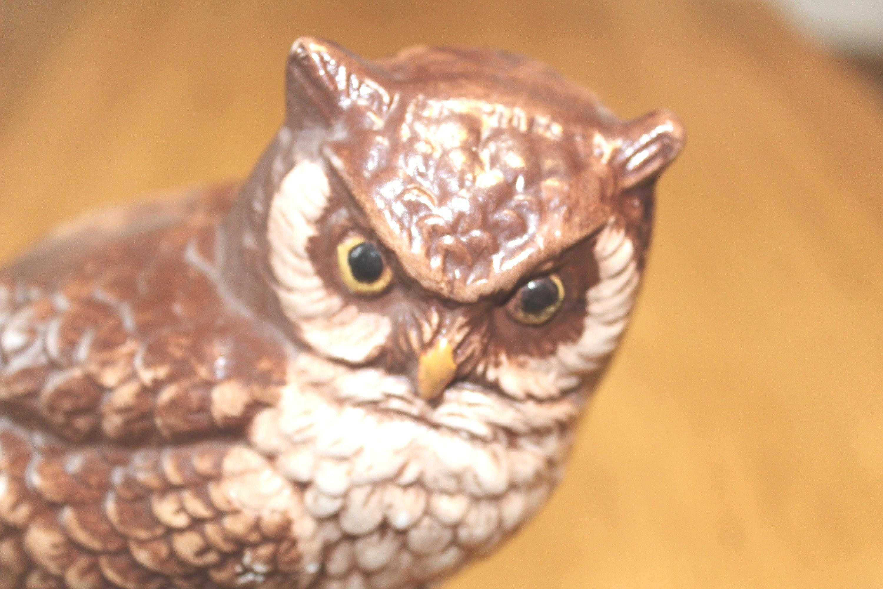 Owl Statue Figurine Evergreen 78 Bird Figure