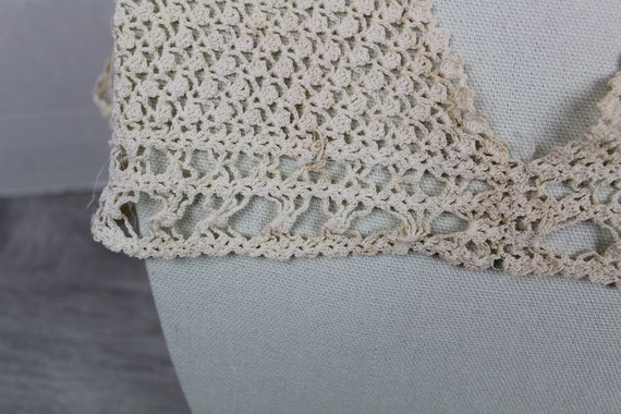 Vintage Crochet Camisole Bra Top Bralette  Ecru - image 3