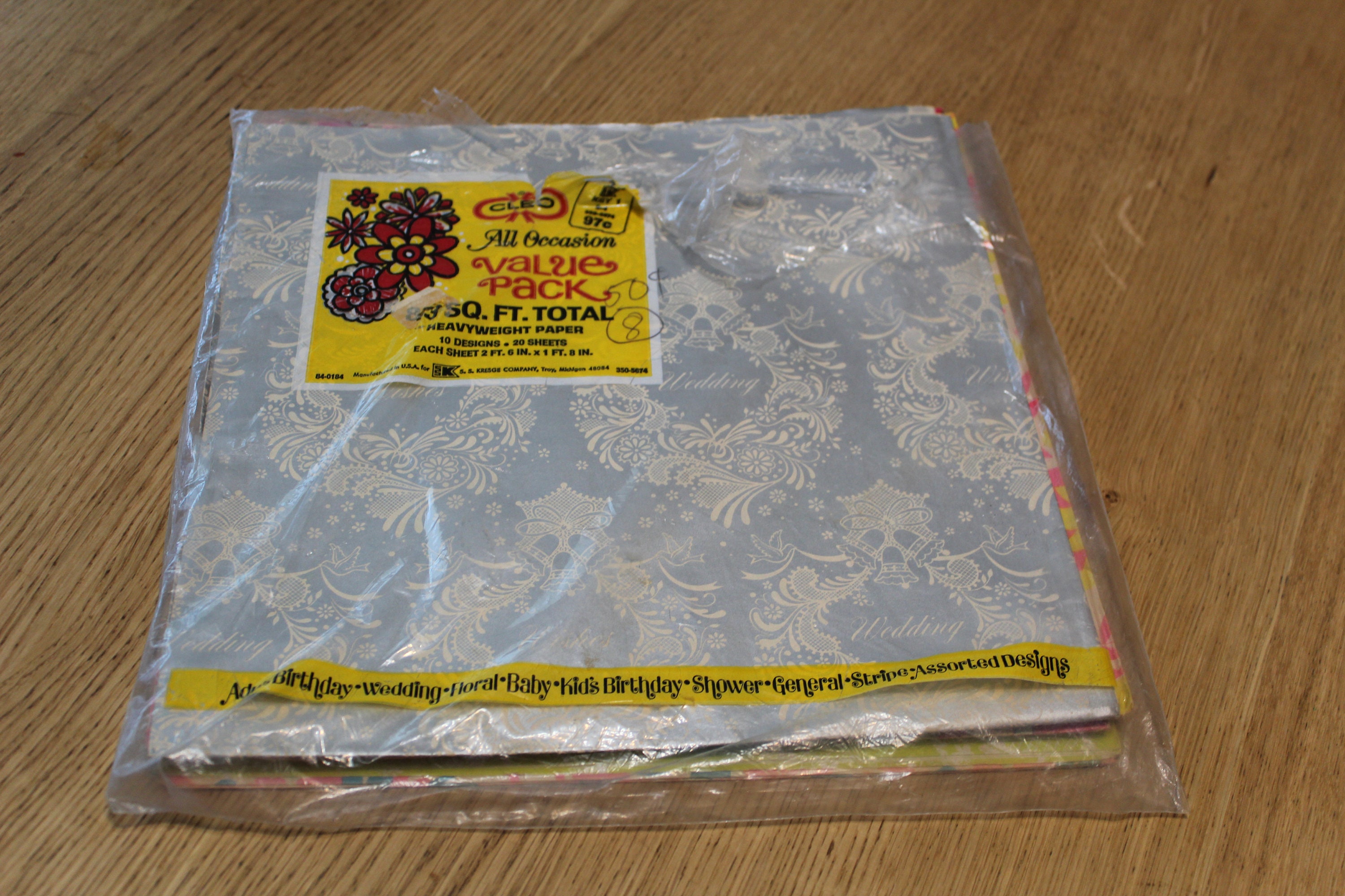 Lot of Vintage 60'-90's All Occasion Wrapping Paper Retro Floral Baby 20+  Pieces
