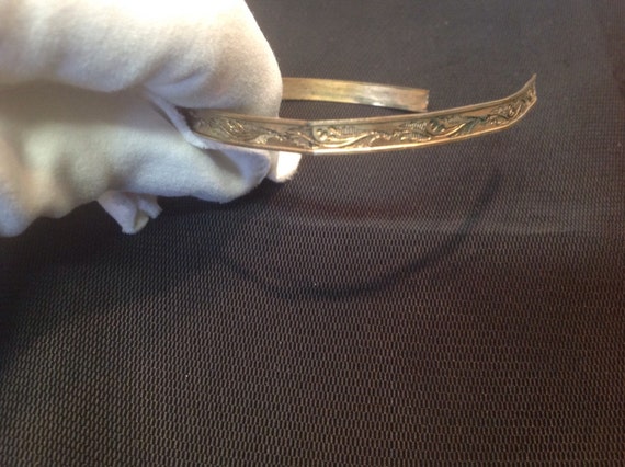 Vintage Antique gold tone Metal Bracelet embellis… - image 4