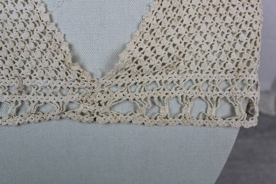 Vintage Crochet Camisole Bra Top Bralette  Ecru - image 4