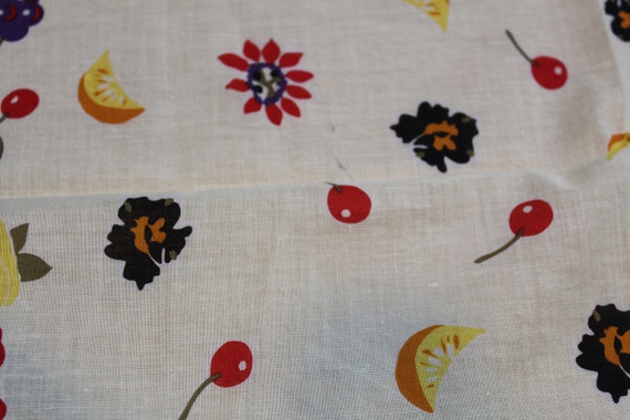 Vintage Farmhouse Table Linens Scarves Fruit Camb… - image 8