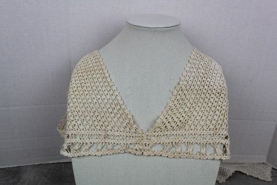 Vintage Crochet Camisole Bra Top Bralette  Ecru - image 2