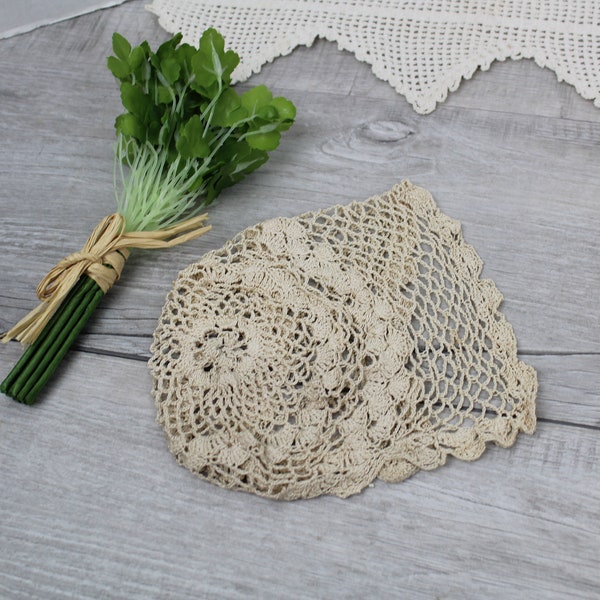Antique Baby's Child's Cloche Hat Bonnet Handmade Crochet Christening Baptismal