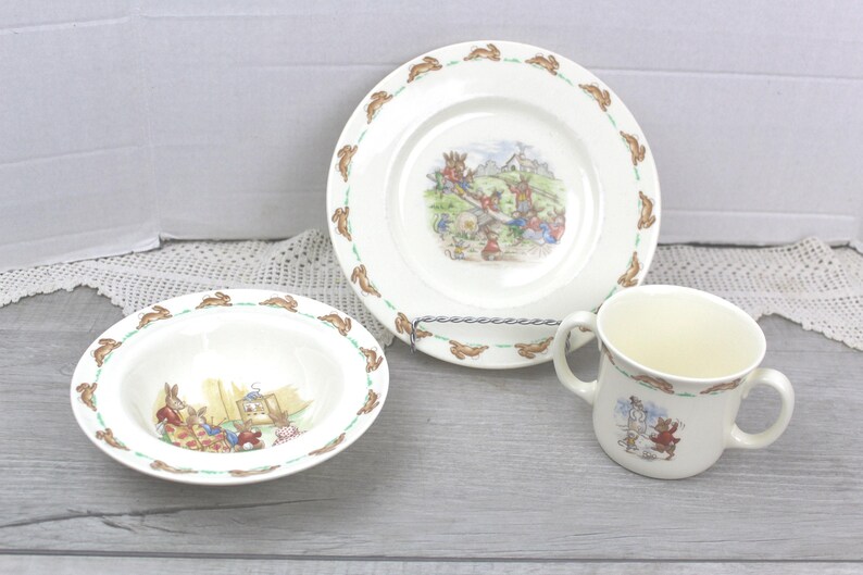 Royal Doulton Bunnykins Peter Rabbit Children's Feeding Set Plate Bowl ...