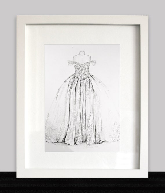Custom Bridal Illustrations Pencil Sketch Etsy
