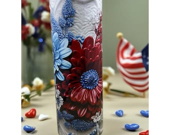 3D Red White and Blue