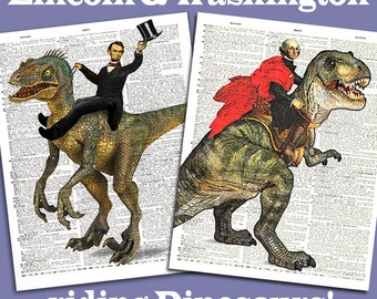 george washington on a dinosaur