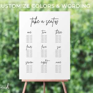 Wedding Seating Chart Sign | Printed Poster OR Foam Board