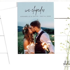 Carte moderne imprimée We Eloped avec enveloppe