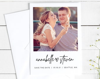 Modern Save the Date Invitation, with Envelope | Printed or Digital