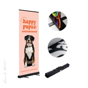 Pull-Up Retractable Banner for Trade Show, Market or Small Business | Matte Vinyl with Carrying Case
