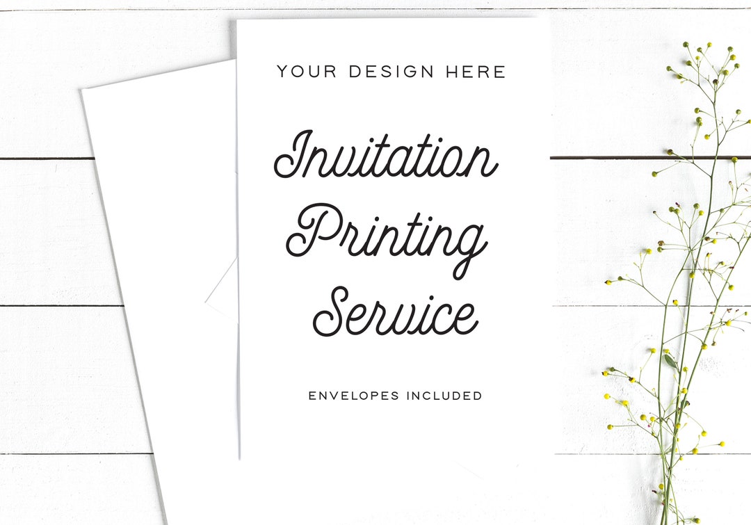 Wedding Invitation Printing Service With Envelopes Etsy