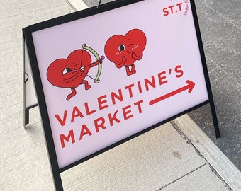 A-Frame Sidewalk Sign Printing with Metal Stand: Storefront Signage