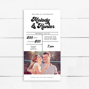 PRINTED Numbered Jack and Jill Tickets | Buck and Doe Tickets | Stag and Doe Tickets