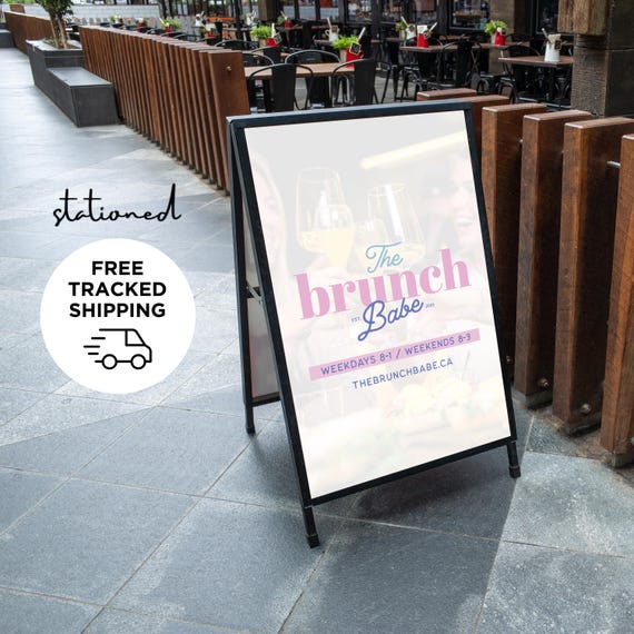 Sandwich Board A-Frame Sign Printing with Metal Stand