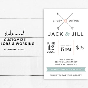 Numbered Jack and Jill Tickets, Buck and Doe Tickets, Stag and Doe Tickets, Stag and Hen Tickets PRINTED or DIGITAL Perforation