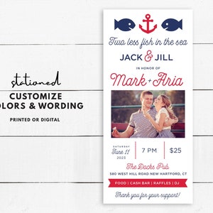 PRINTED or DIGITAL Nautical Jack and Jill Tickets | Buck and Doe | Stag and Doe