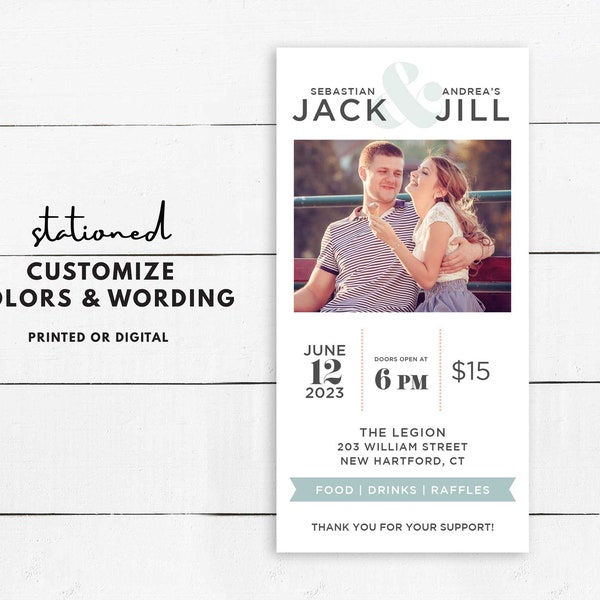 Jack and Jill Tickets Template Etsy