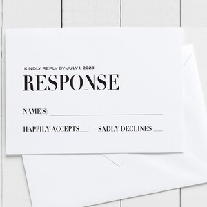 Service d'impression de cartes RSVP/détails avec enveloppe