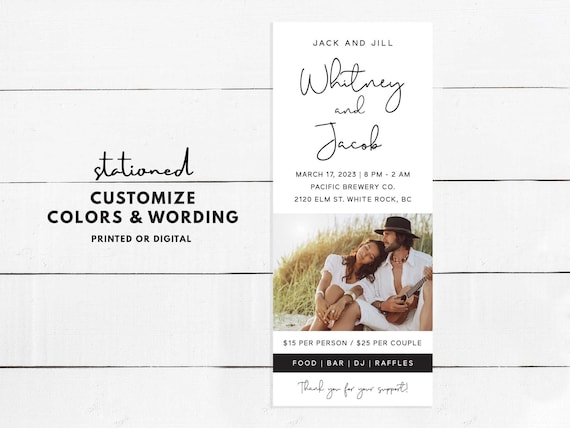Personalized Jack and Jill Ticket: Printed or Digital
