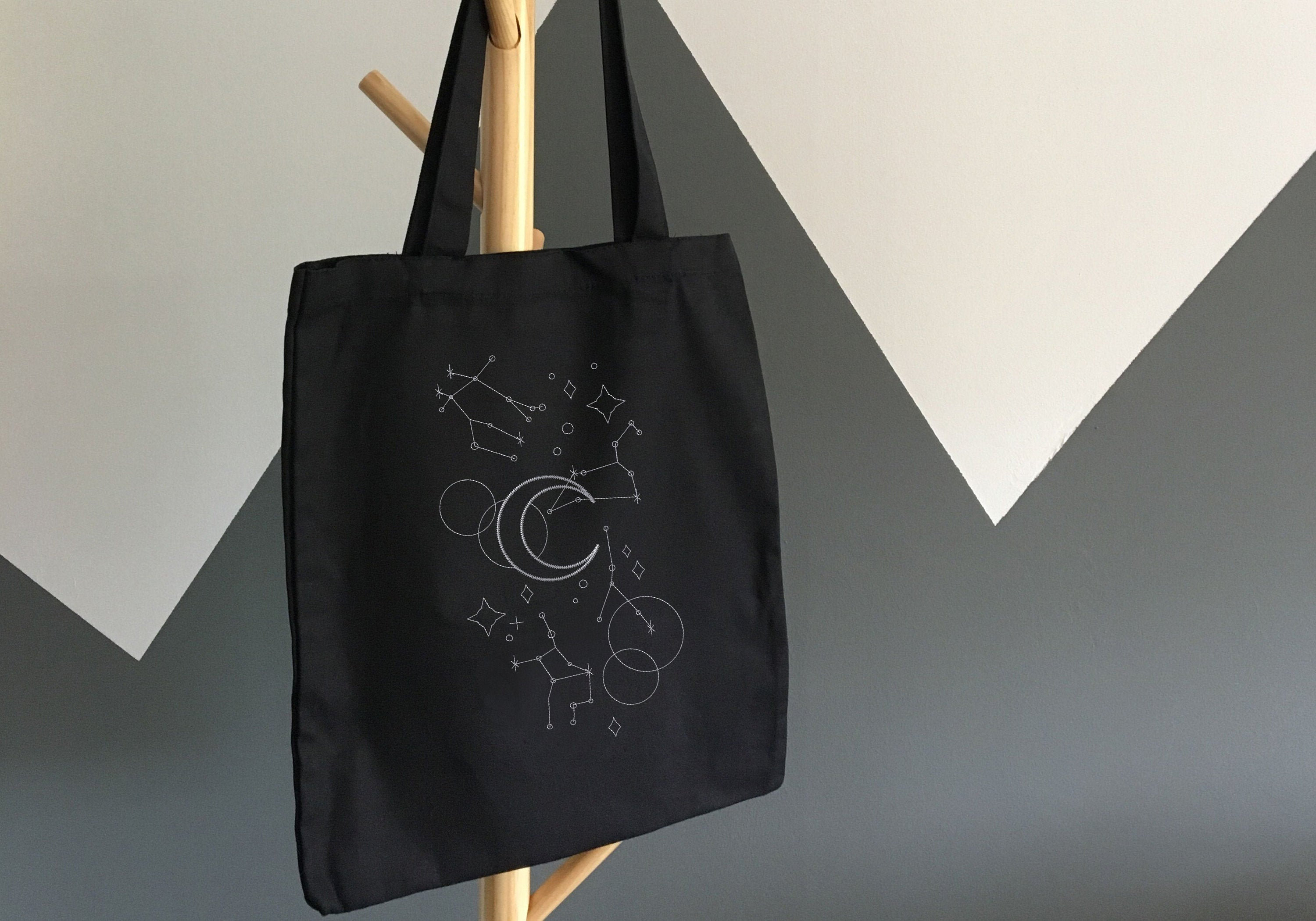embroidered book bag