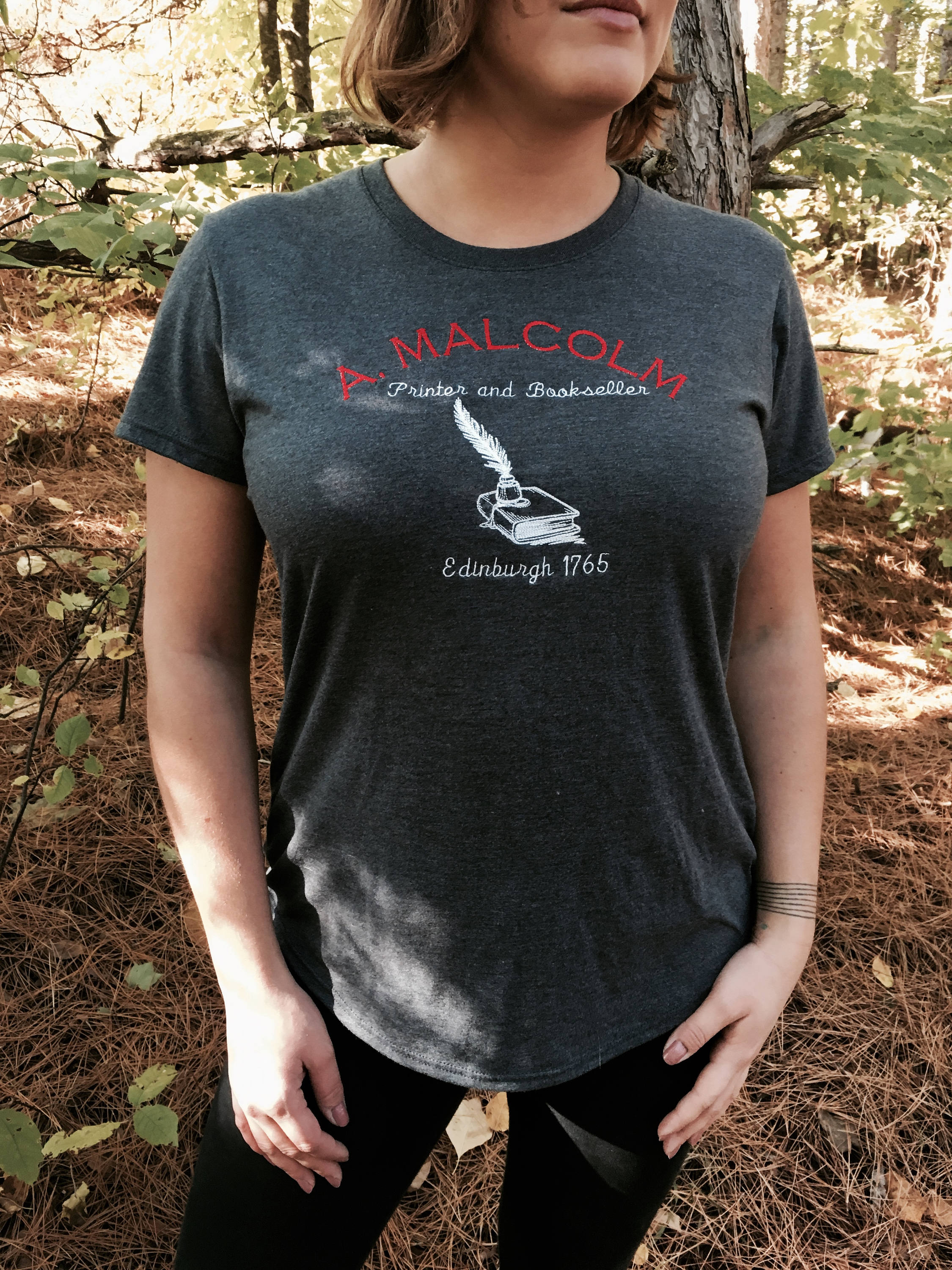 A. Malcolm Printer and Bookseller Embroidered Tee Bookish | Etsy
