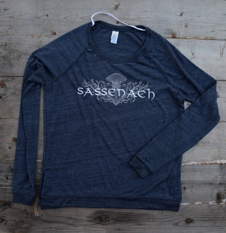 Bookish Scottish Thistle Sassenach Embroidered Pullover Customize Your Colors! Organic and Recycled Materials