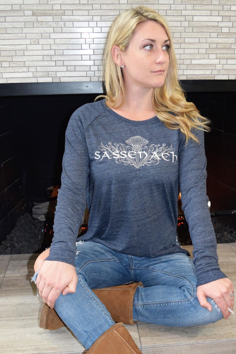 Bookish Scottish Thistle Sassenach Embroidered Pullover Customize Your Colors! Organic and Recycled Materials