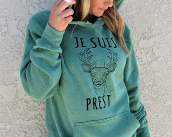 Je Suis Prest Embroidered Sweatshirt, Sassenach, Scotland, Jamie Fraser, Literary Gifts, Bookish, Librarian Gifts