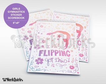Girls Gymnastics Sticker Scorebook • I Flipping Got This