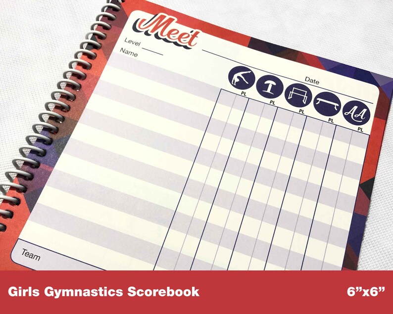 Girls Gymnastics Scorebook Etsy