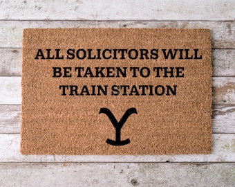 No Solicitors Doormat, Train Station Doormat, Yellowstone Doormat