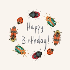 Happy Birthday Beetle / Illustrated Gift Card / Recycled Card / image 3