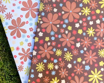 Retro Blooms / 48 blank pages / designed and made in Australia / sketchbook or notebook / 100% recycled paper