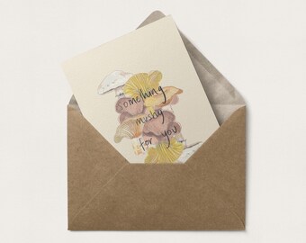 Something Mushy For You / 2 pack / Illustrated Gift Card / Recycled Card /