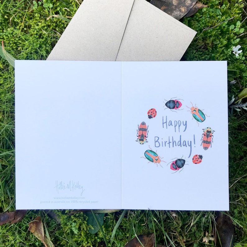 Happy Birthday Beetle / Illustrated Gift Card / Recycled Card / image 4