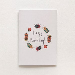 Happy Birthday Beetle / Illustrated Gift Card / Recycled Card / image 2