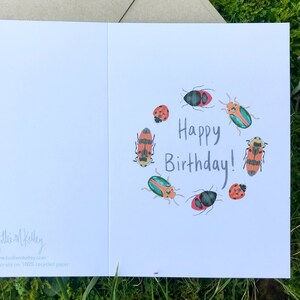 Happy Birthday Beetle / Illustrated Gift Card / Recycled Card / image 5