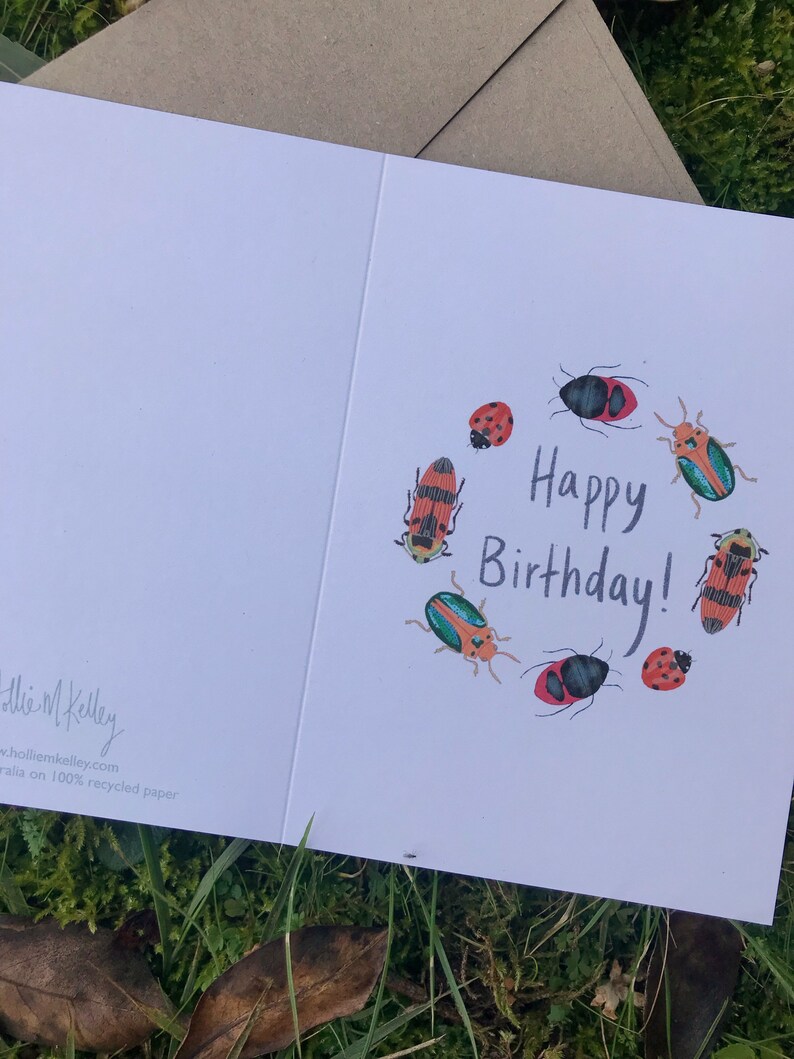 Happy Birthday Beetle / Illustrated Gift Card / Recycled Card / image 7