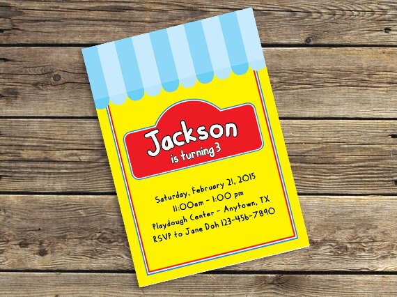 play dough printable downloadable birthday party invitation etsy