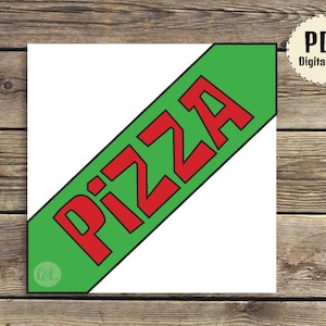 Pizza box label topper 12x12 Medium luau printable instant download birthday party under the sea