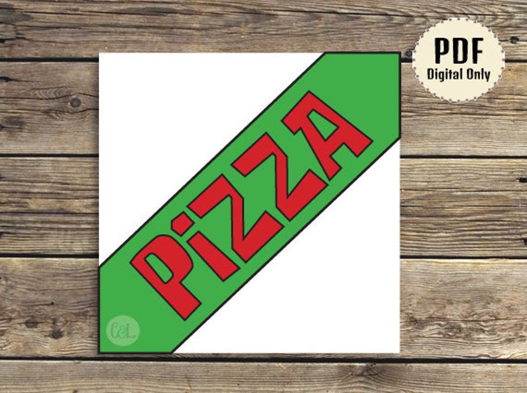 Large 14x14 & 16x16 Inch Large Pizza Box Label Topper Luau Printable