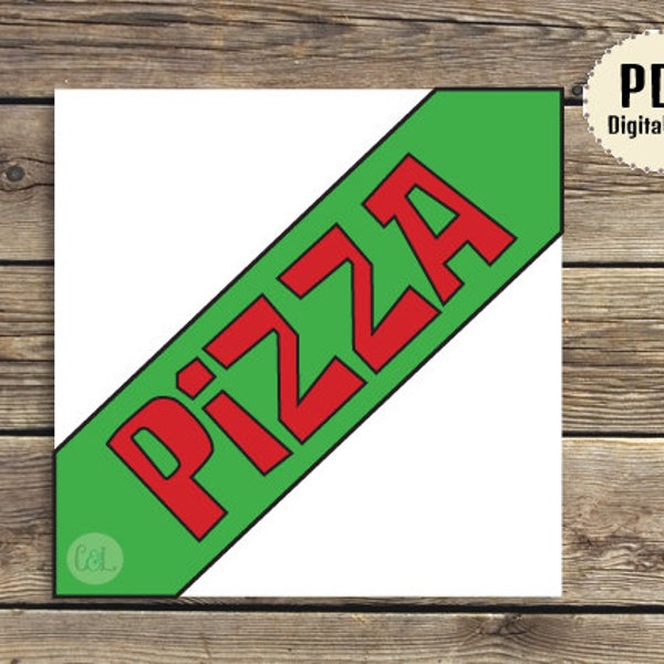 Etichetta per scatola di pizza grande da 14x14 e 16x16 pollici, stampabile, download immediato, per festa di compleanno sotto il mare