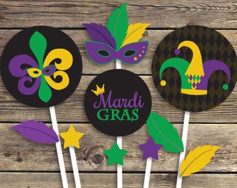 Mardi Gras Printables - Sign - Centerpiece photo prop - Party - INSTANT Download PDF