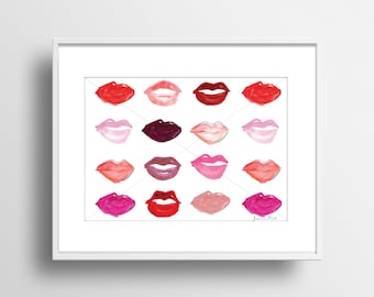 Fashion Illustration Print, "Lips"