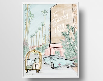 The Beverly Hills Hotel Print - customized license plate option