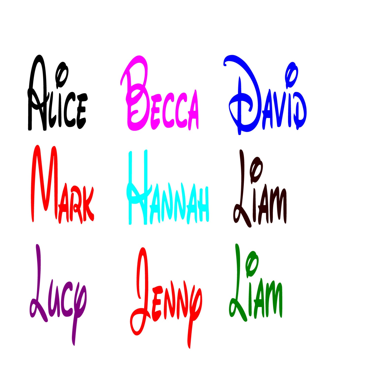 Personalised Disney Name Wall Sticker Vinyl Bedroom Decal 60x10 - Etsy